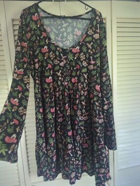 Cute Mushroom Cottagecore Dress with Pockets